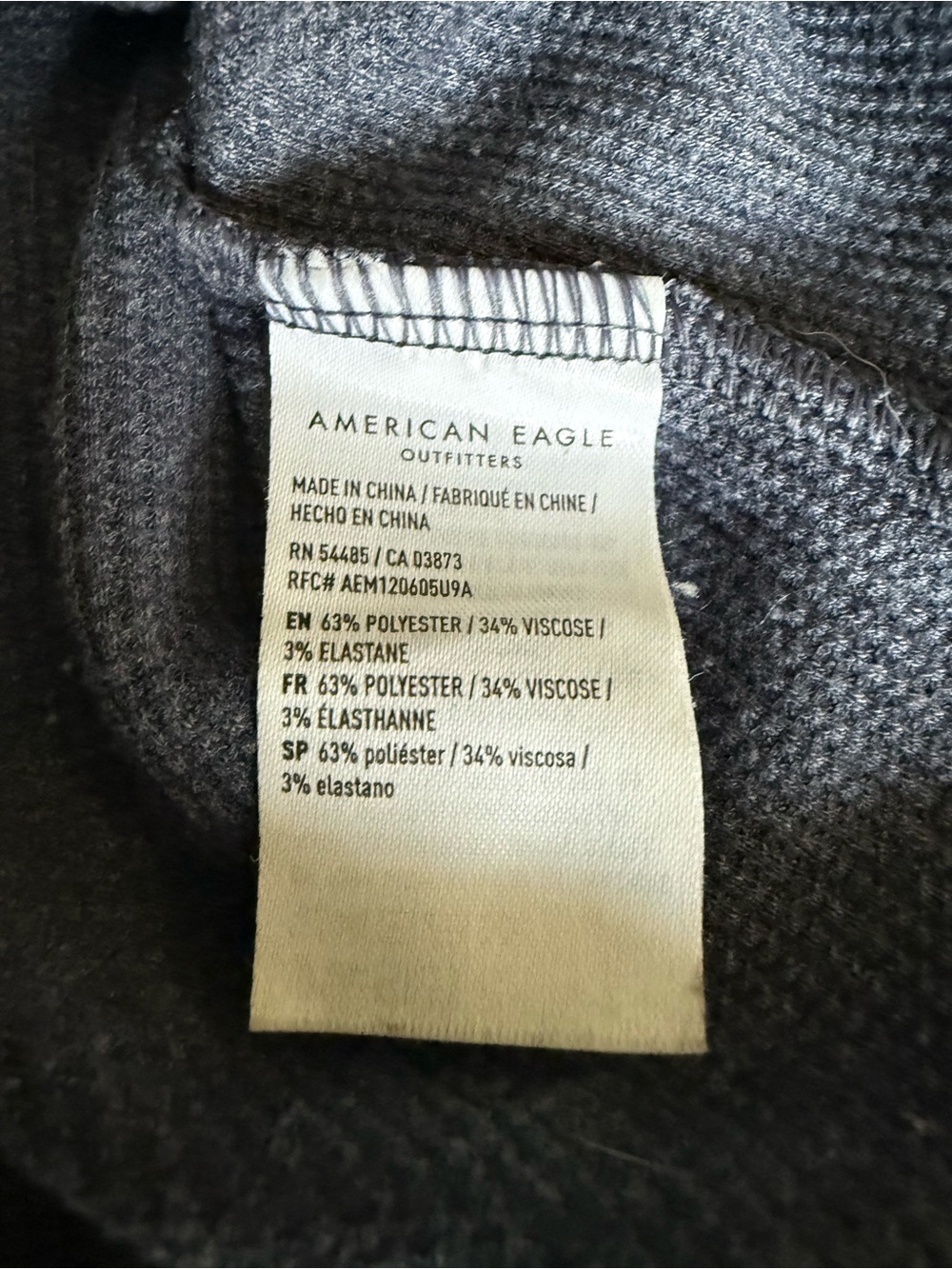 Vintage American Eagle Heather Blue Après Ski Thermal Long-Sleeve Tee | M - Picture 5 of 9